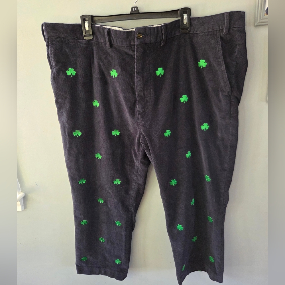 Castaway Nantucket Harbor Pant Stretch Courdoy Navy Blue Shamrock Size 46xUF